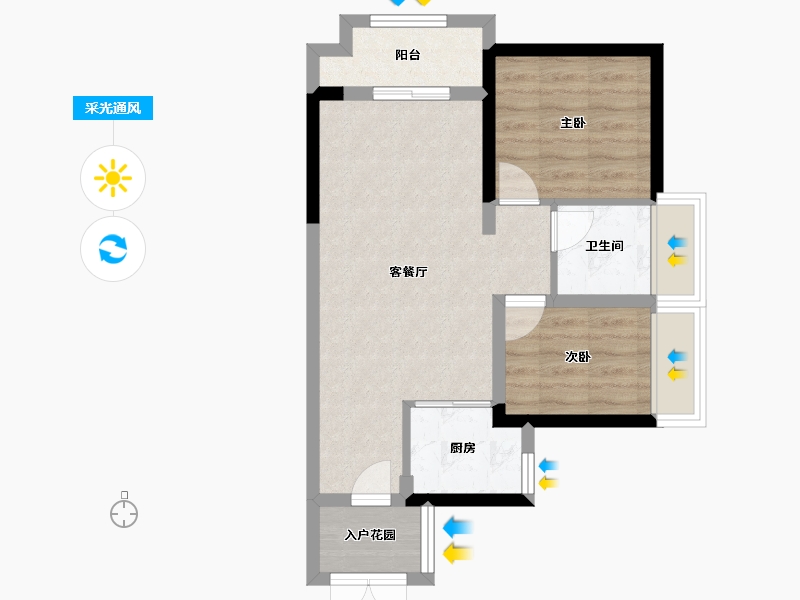 广东省-广州市-大壮名城-53.56-户型库-采光通风