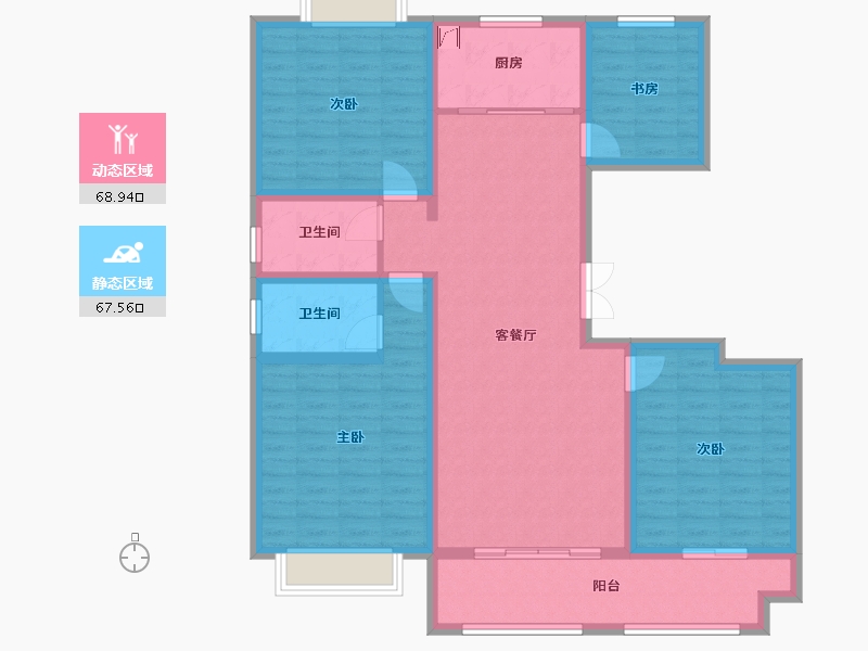 江苏省-淮安市-伊顿蓝庭-122.03-户型库-动静分区