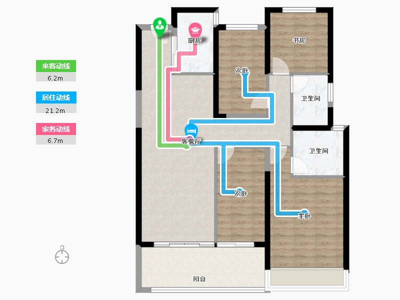 河南省-郑州市-美盛·金水印-102.76-户型库-动静线