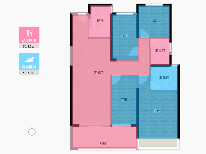 河南省-郑州市-美盛·金水印-102.76-户型库-动静分区