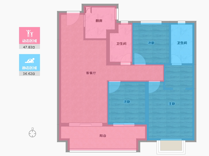 江西省-南昌市-保利美的云筑-75.23-户型库-动静分区