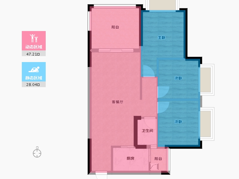 安徽省-芜湖市-华阳小区-90.00-户型库-动静分区