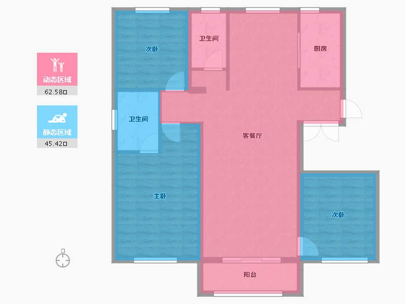 辽宁省-沈阳市-永同昌西江月-97.77-户型库-动静分区