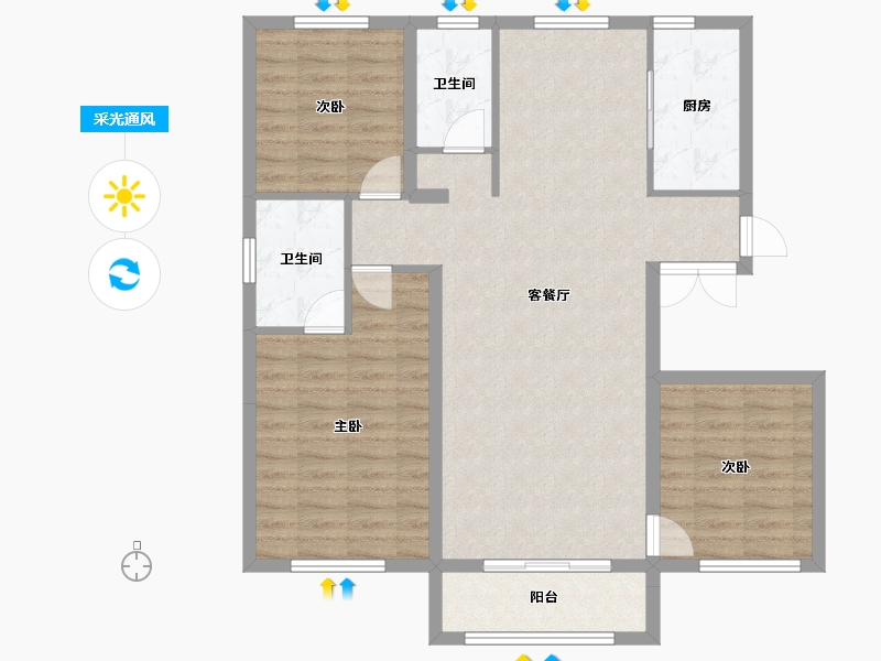 辽宁省-沈阳市-永同昌西江月-97.77-户型库-采光通风