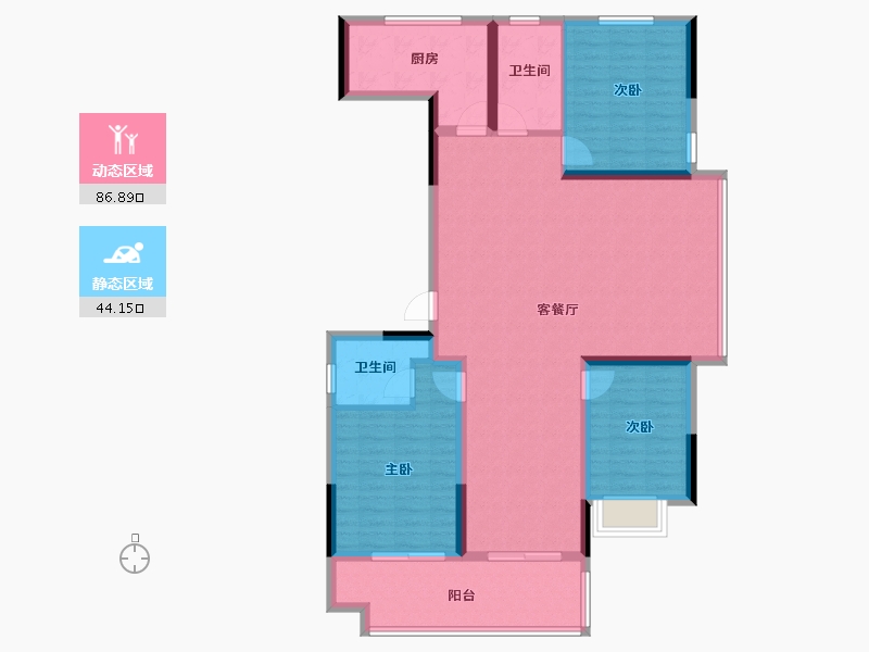 山东省-济南市-三庆明湖里-118.60-户型库-动静分区