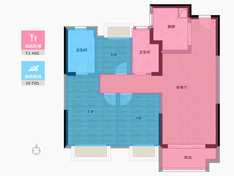 上海-上海市-上海君御公馆-78.26-户型库-动静分区