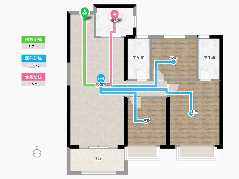 甘肃省-兰州市-安宁碧桂园-94.40-户型库-动静线