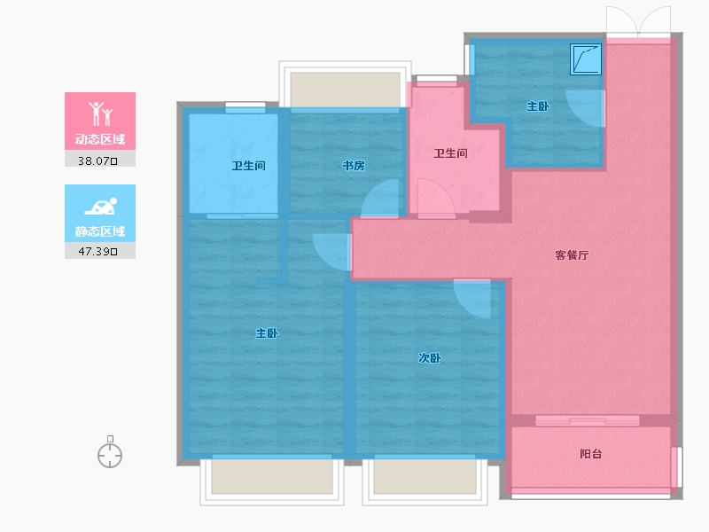 上海-上海市-东方惠雅-75.56-户型库-动静分区