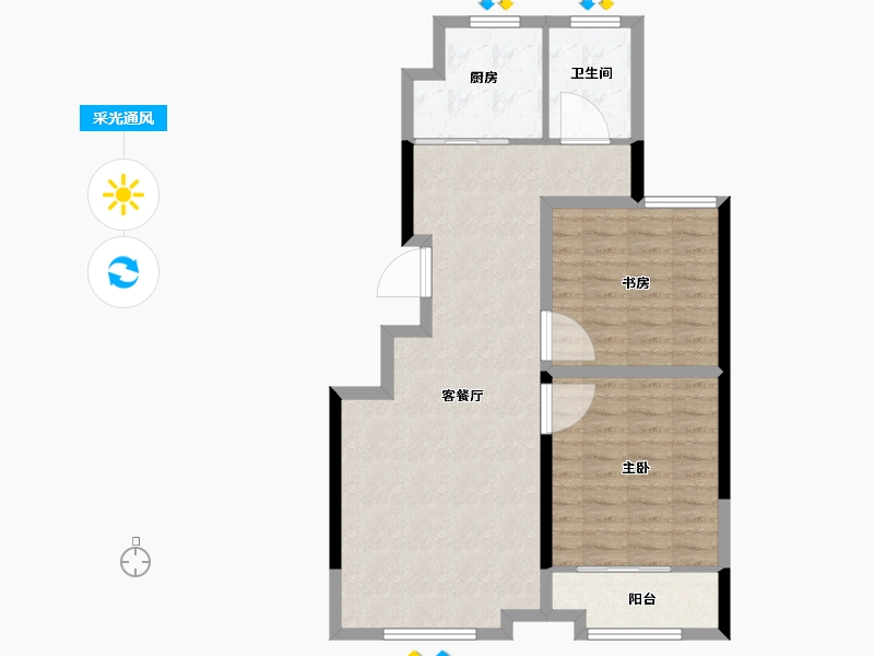 山东省-济南市-恒沣花园-82.46-户型库-采光通风