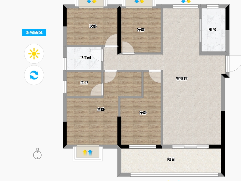 福建省-泉州市-守正书香名邸-99.98-户型库-采光通风