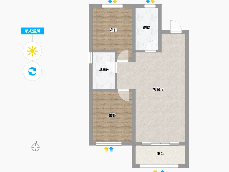 辽宁省-沈阳市-永同昌西江月-59.54-户型库-采光通风