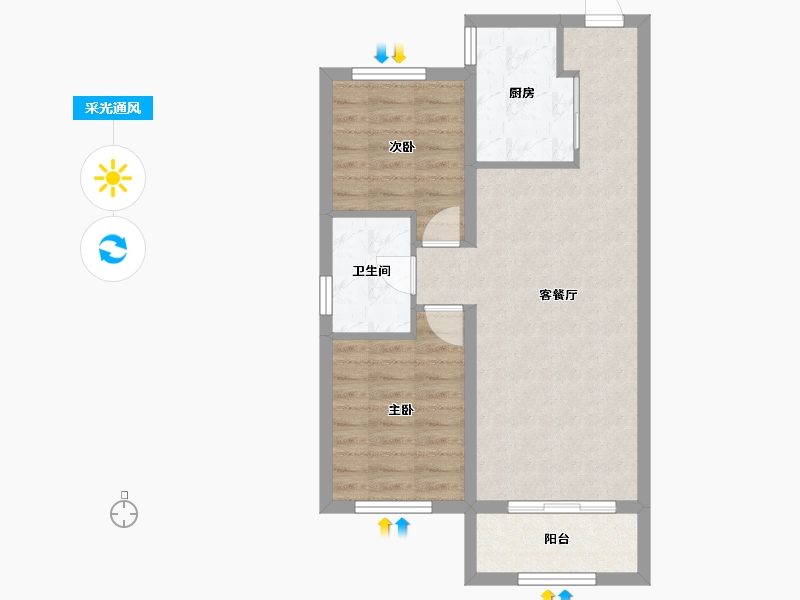 辽宁省-沈阳市-永同昌西江月-61.44-户型库-采光通风