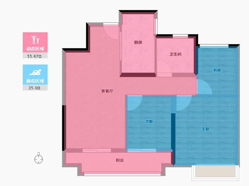 山东省-济南市-中建蔚蓝之城-81.61-户型库-动静分区