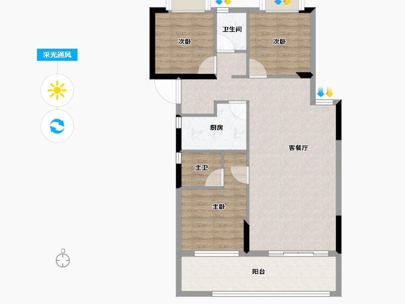 福建省-泉州市-守正书香名邸-84.00-户型库-采光通风