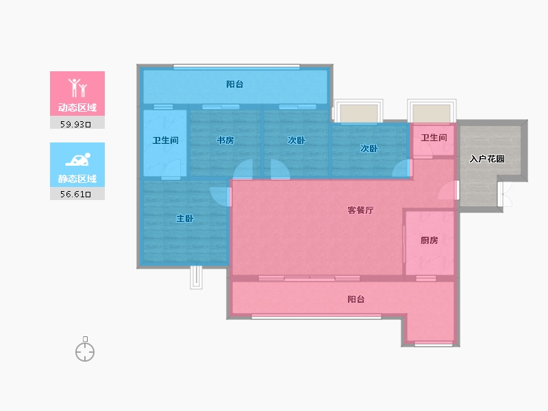 贵州省-贵阳市-中铁阅山湖-112.80-户型库-动静分区