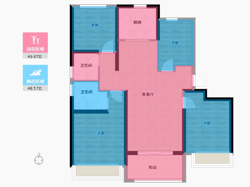 江苏省-苏州市-天誉名邸-87.21-户型库-动静分区