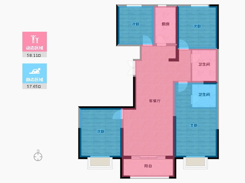 甘肃省-兰州市-嘉盛嘉和园-103.11-户型库-动静分区