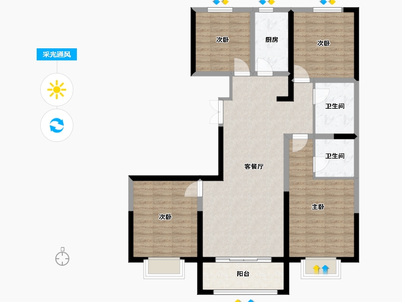 甘肃省-兰州市-嘉盛嘉和园-103.11-户型库-采光通风