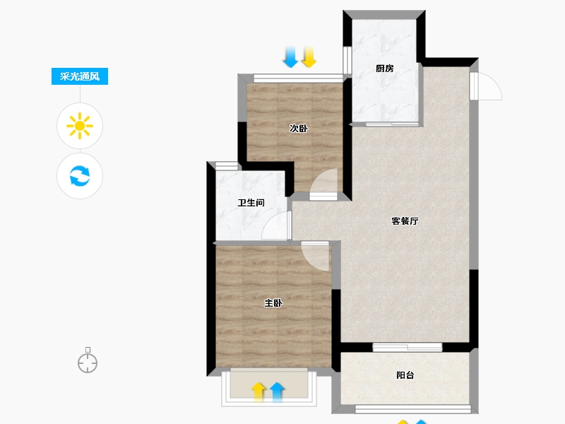 江苏省-苏州市-天誉名邸-59.20-户型库-采光通风