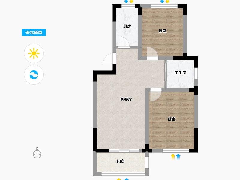 辽宁省-沈阳市-绿地新里罗斯福公馆-59.13-户型库-采光通风