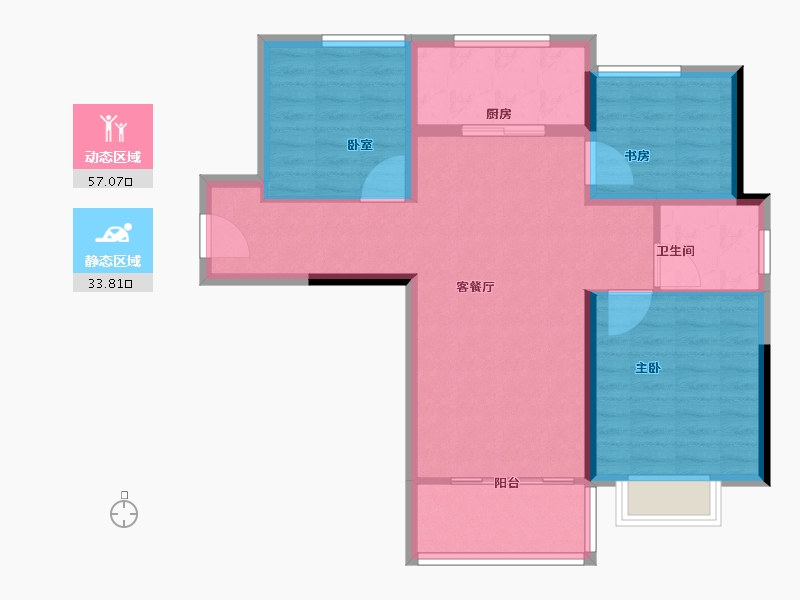 山东省-济南市-融润璟城-81.61-户型库-动静分区