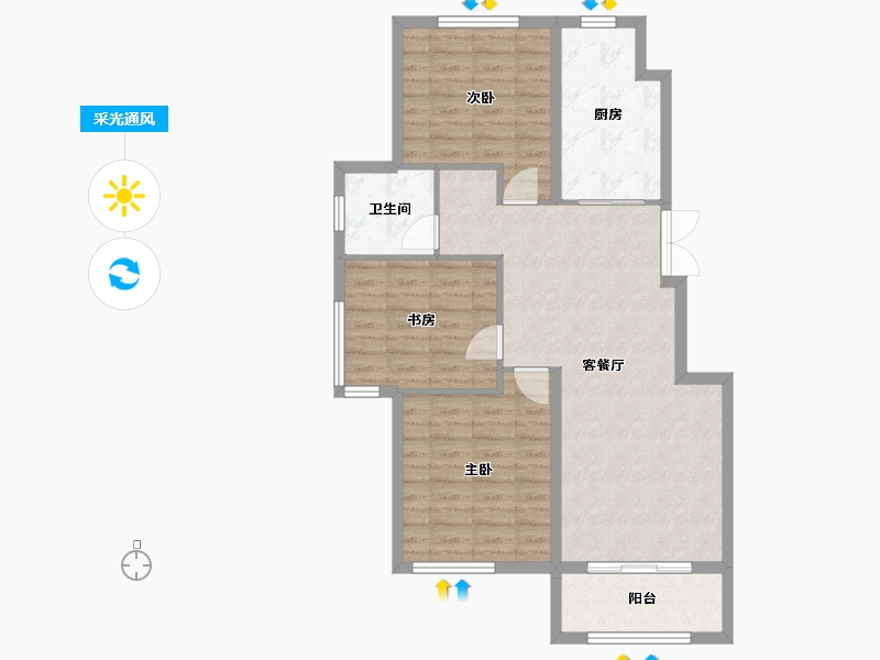 辽宁省-沈阳市-永同昌西江月-85.69-户型库-采光通风