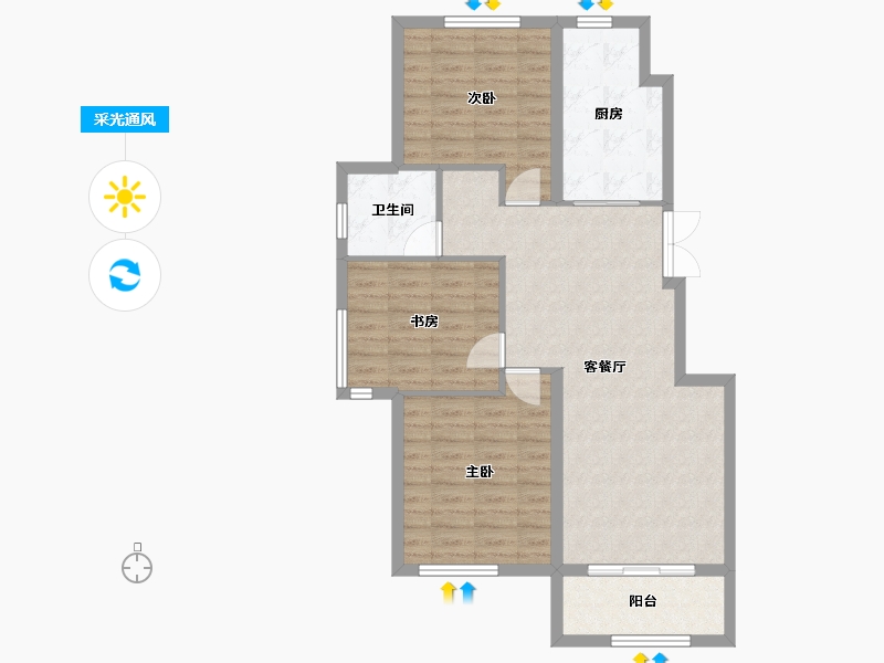 辽宁省-沈阳市-永同昌西江月-85.26-户型库-采光通风