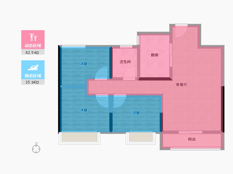 山东省-济南市-中建蔚蓝之城-87.20-户型库-动静分区