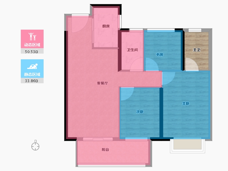 福建省-泉州市-中骏丽景府二期-80.80-户型库-动静分区