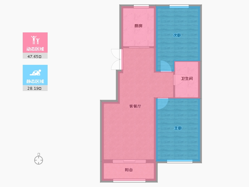 辽宁省-沈阳市-永同昌西江月-68.23-户型库-动静分区