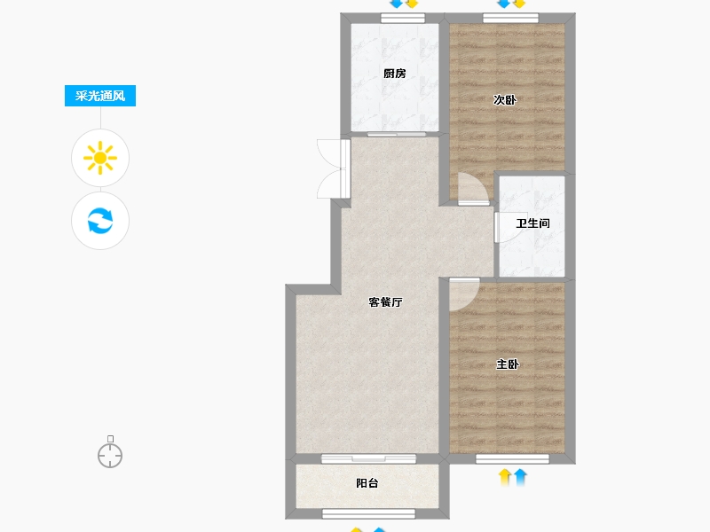 辽宁省-沈阳市-永同昌西江月-68.23-户型库-采光通风