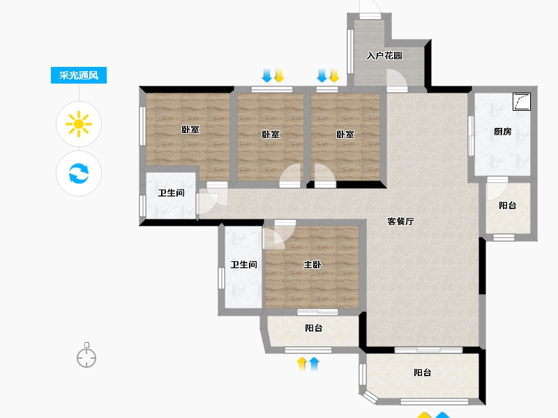 广东省-清远市-君廷湖山-117.00-户型库-采光通风