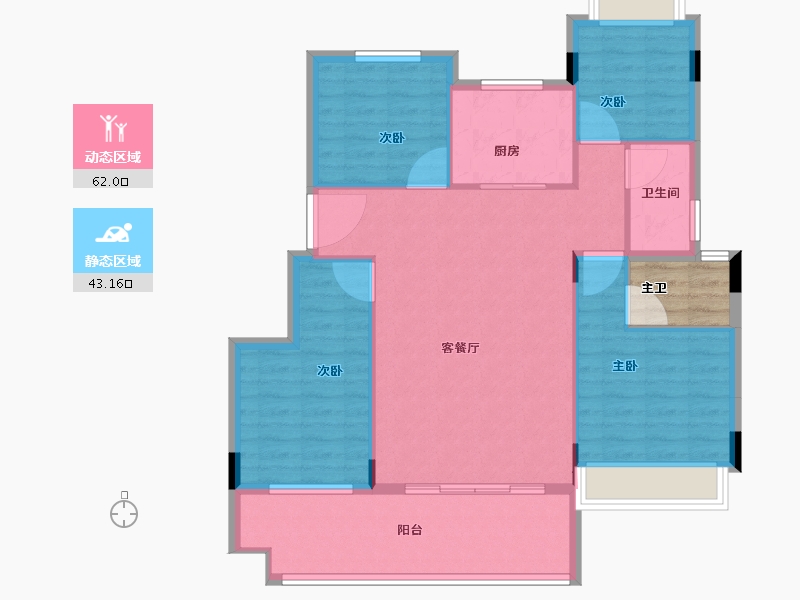 福建省-泉州市-力高万顺君樽府-99.41-户型库-动静分区