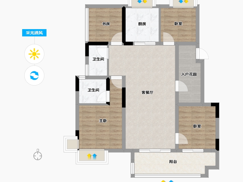 广东省-佛山市-保利紫山-88.79-户型库-采光通风