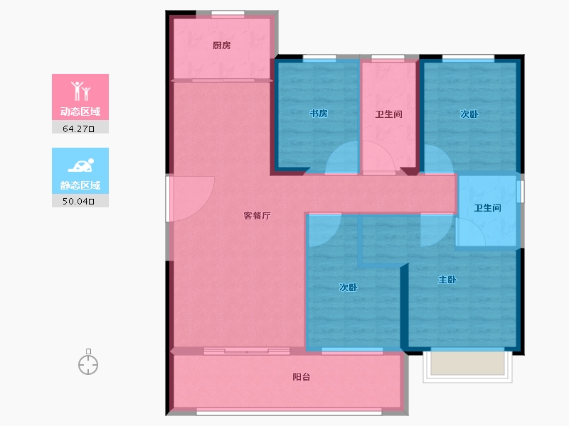 福建省-泉州市-中骏丽景府二期-103.20-户型库-动静分区