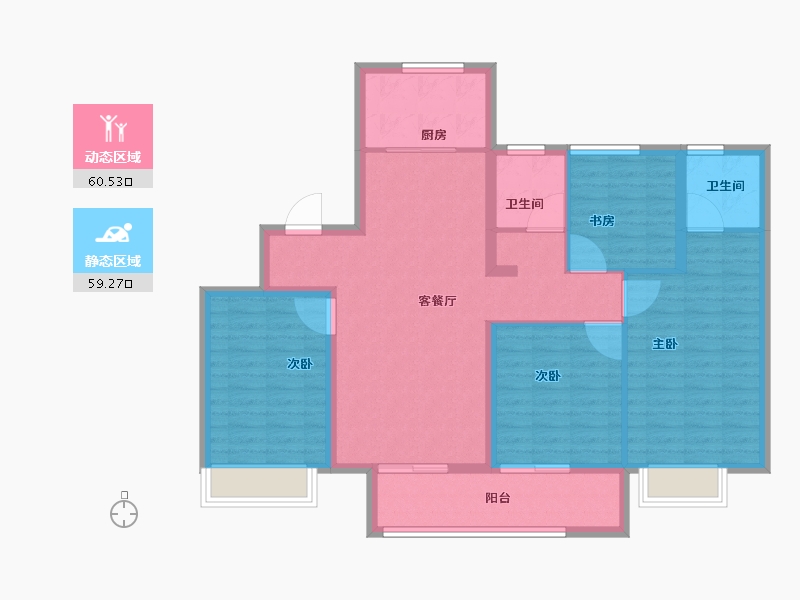 山东省-济南市-中建蔚蓝之城-108.01-户型库-动静分区