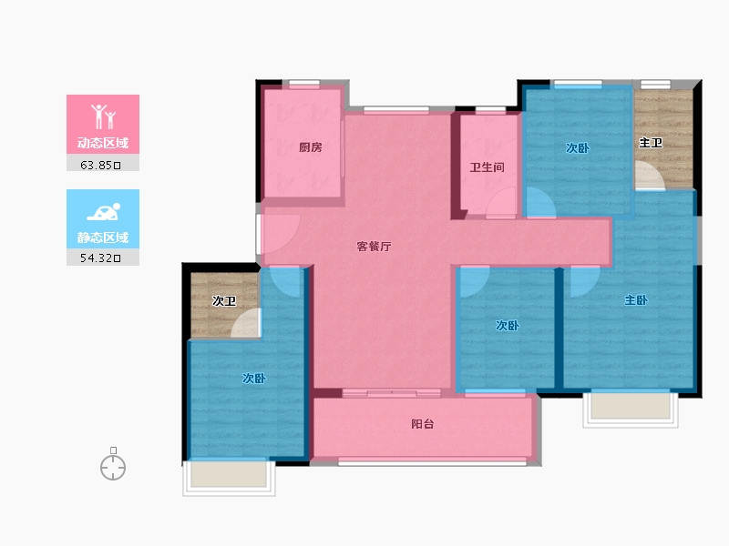 福建省-泉州市-中骏丽景府二期-114.40-户型库-动静分区