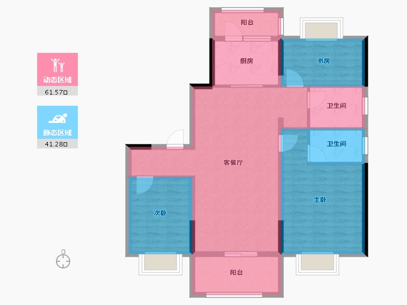 贵州省-贵阳市-息烽碧桂园-92.00-户型库-动静分区