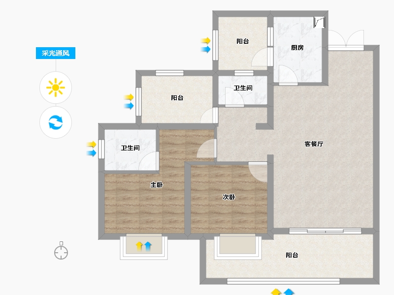 贵州省-贵阳市-中铁阅山湖-89.76-户型库-采光通风