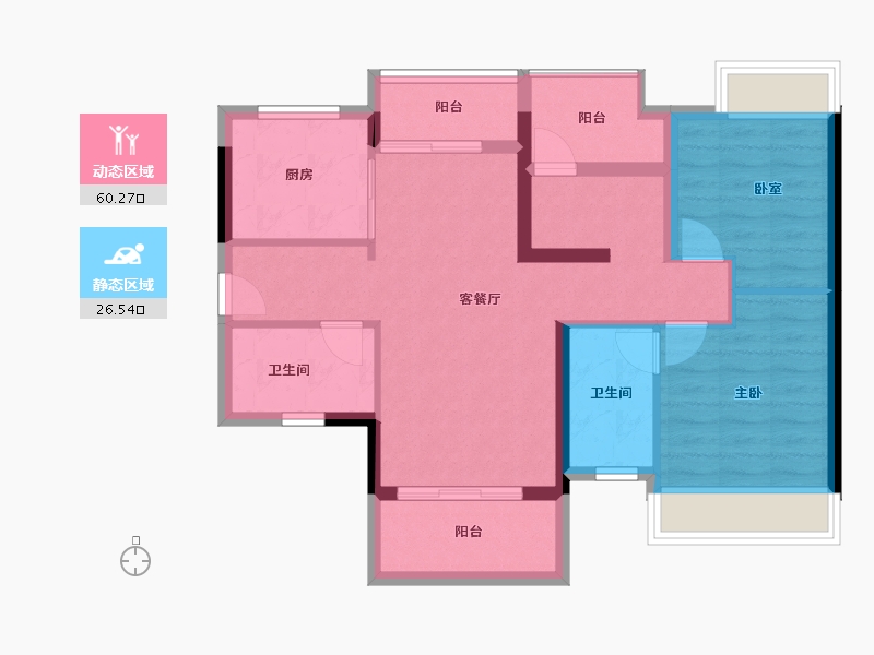 广东省-佛山市-招商悦府-77.06-户型库-动静分区