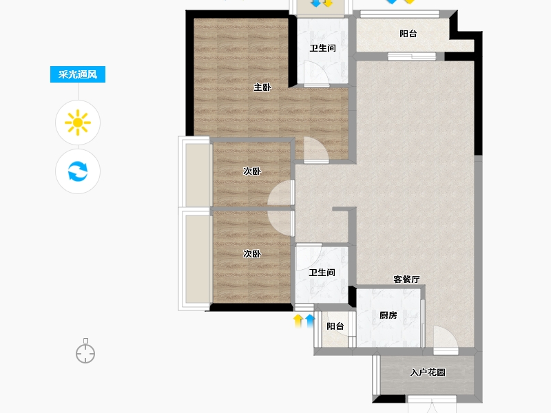 广东省-广州市-大壮名城-79.36-户型库-采光通风