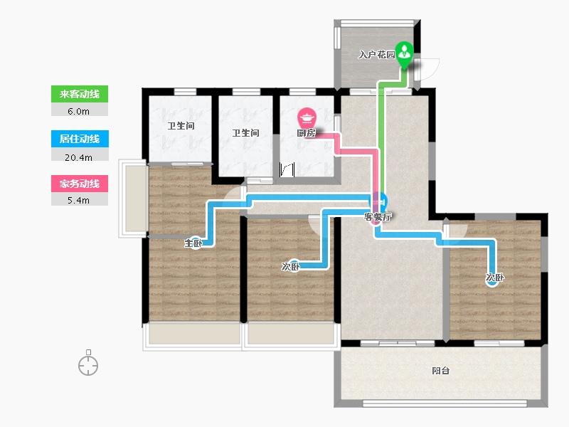 海南省-海口市-融创金成海口壹号-120.00-户型库-动静线