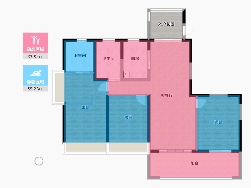 海南省-海口市-融创金成海口壹号-120.00-户型库-动静分区