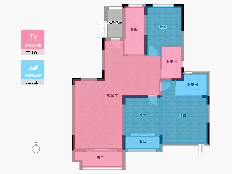 河南省-郑州市-郑州恒大养生谷-108.52-户型库-动静分区