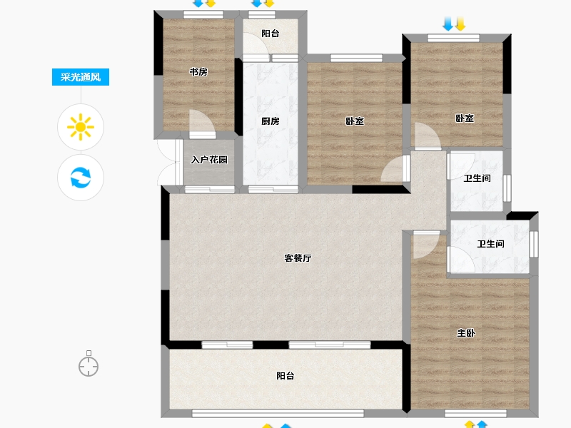 贵州省-黔南布依族苗族自治州-中铁国际生态城白晶谷&逸昱-107.33-户型库-采光通风