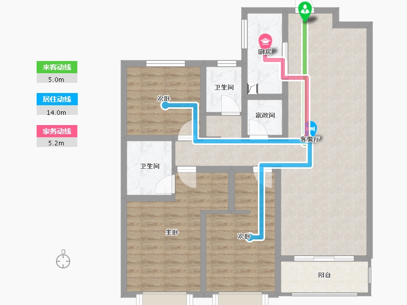 山西省-晋中市-印象小镇-109.00-户型库-动静线