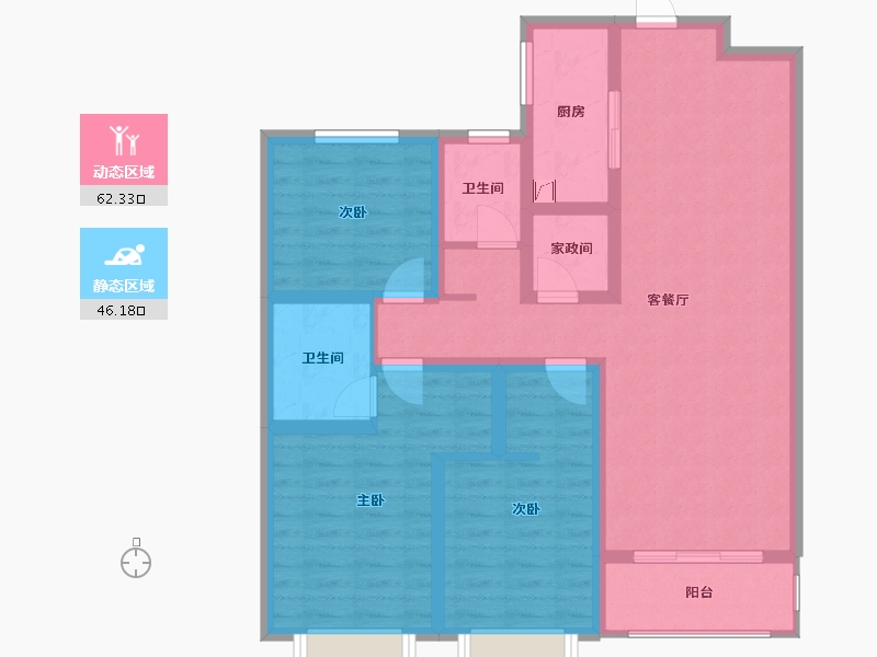 山西省-晋中市-印象小镇-109.00-户型库-动静分区