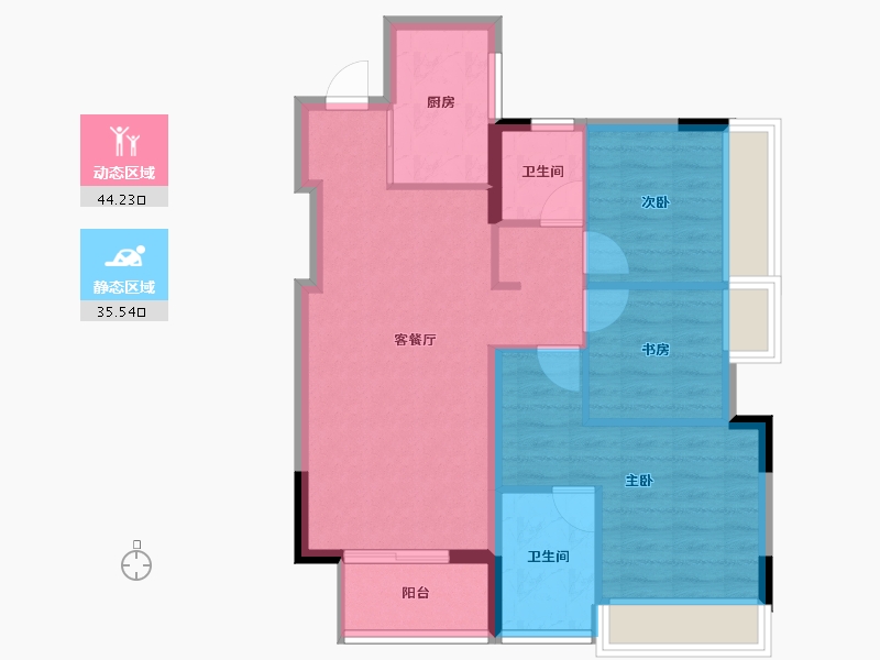 贵州省-安顺市-中交绿城桃源小镇-71.35-户型库-动静分区