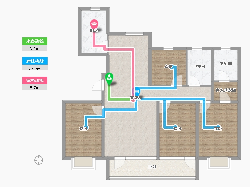 北京-北京市-福成·禧悦里-124.16-户型库-动静线