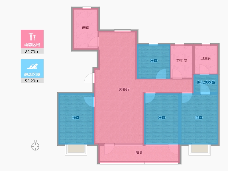 北京-北京市-福成·禧悦里-124.16-户型库-动静分区